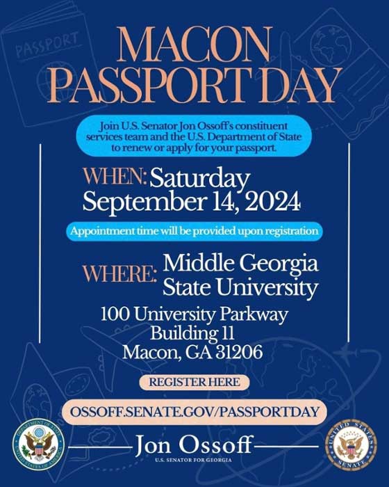 Sen. Ossoff’s Passport Day flyer.